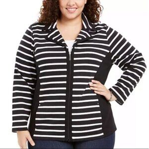 Karen Scott Notch Collar Zip-Front Jacket Womens size 0X